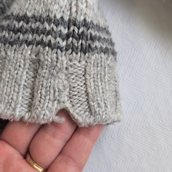 canadiana chunky knit zipper close shawl collar cardigan sweater 0-3 months baby - Picture 5 of 8